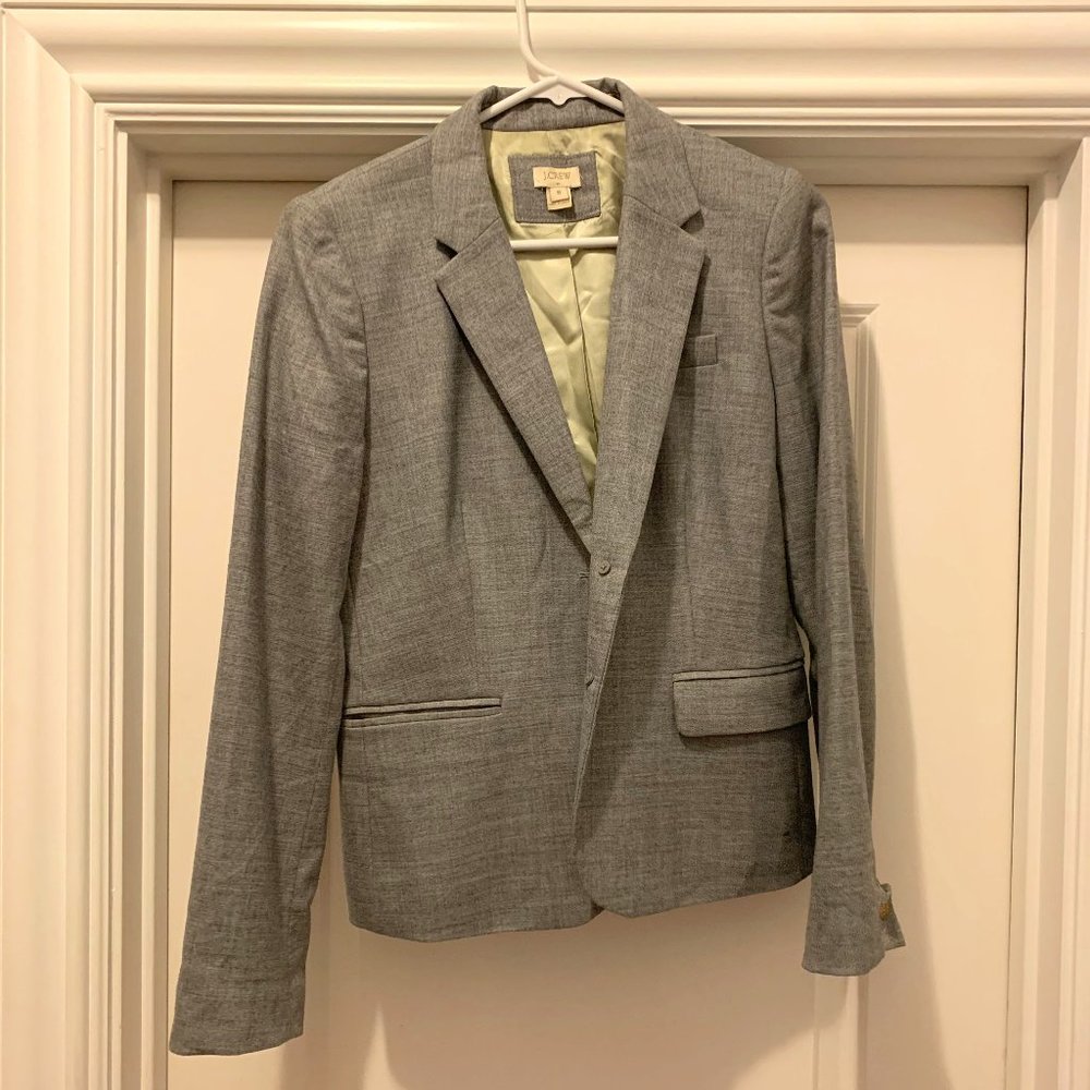 J Crew Grey Blazer with Gold buttons